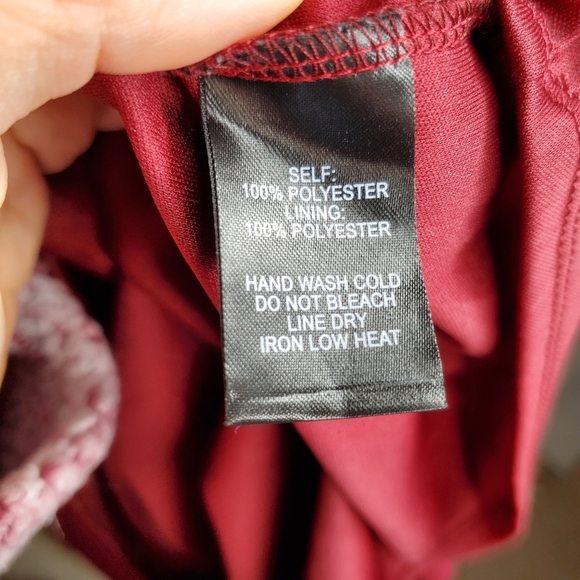 Lulus || Burgundy Vneck Long Sleeve Dress - Picture 7 of 8